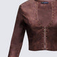 Viatrix Brown Vegan Leather Studded Jacket