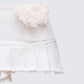 Zefira Ivory Fur Trim Distressed Mini Skirt