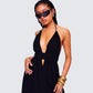 Leida Black Halter Maxi Dress