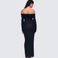 Kyan Black Off Shoulder Maxi Dress