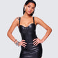 Alara Black Vegan Leather Dress