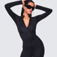Brianna Black Zip Up Jumpsuit