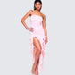 Sadira Pink Strapless Ruffle Dress