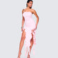 Sadira Pink Strapless Ruffle Dress