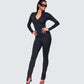 Brianna Black Zip Up Jumpsuit