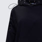 Nerea Black Eyelet Trimmed Toggled Hoodie