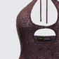 Landry Brown Knit Cut Out Top