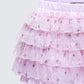 Love Hand Beaded Rhinestone Pink Ruffle Short