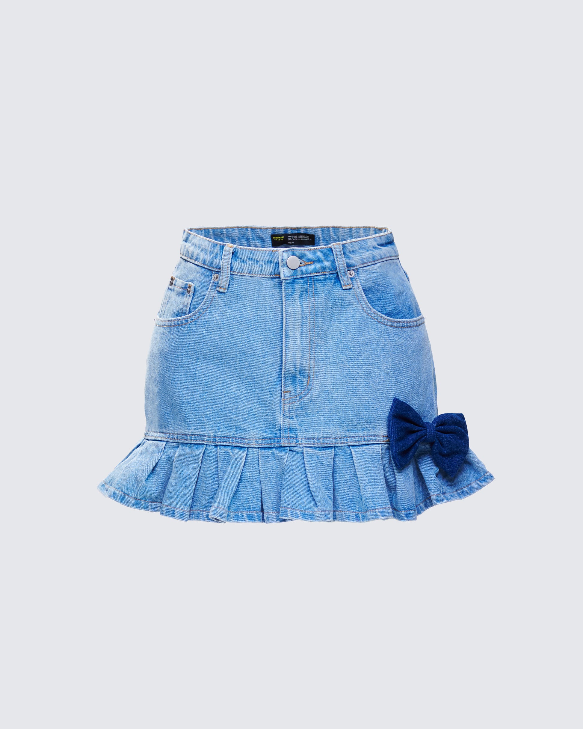 Emogen Pleated Denim Mini Skirt product front