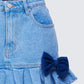 Emogen Pleated Denim Mini Skirt