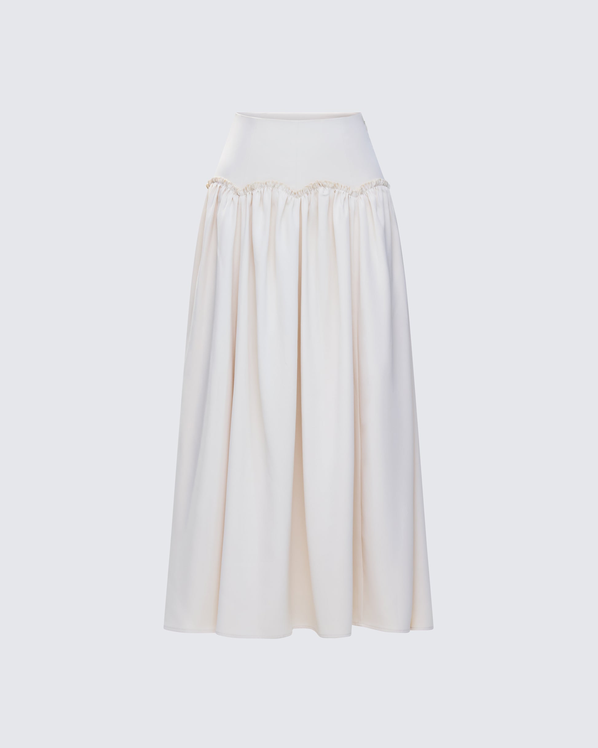 Orla Cream Ruched Maxi Skirt product front
