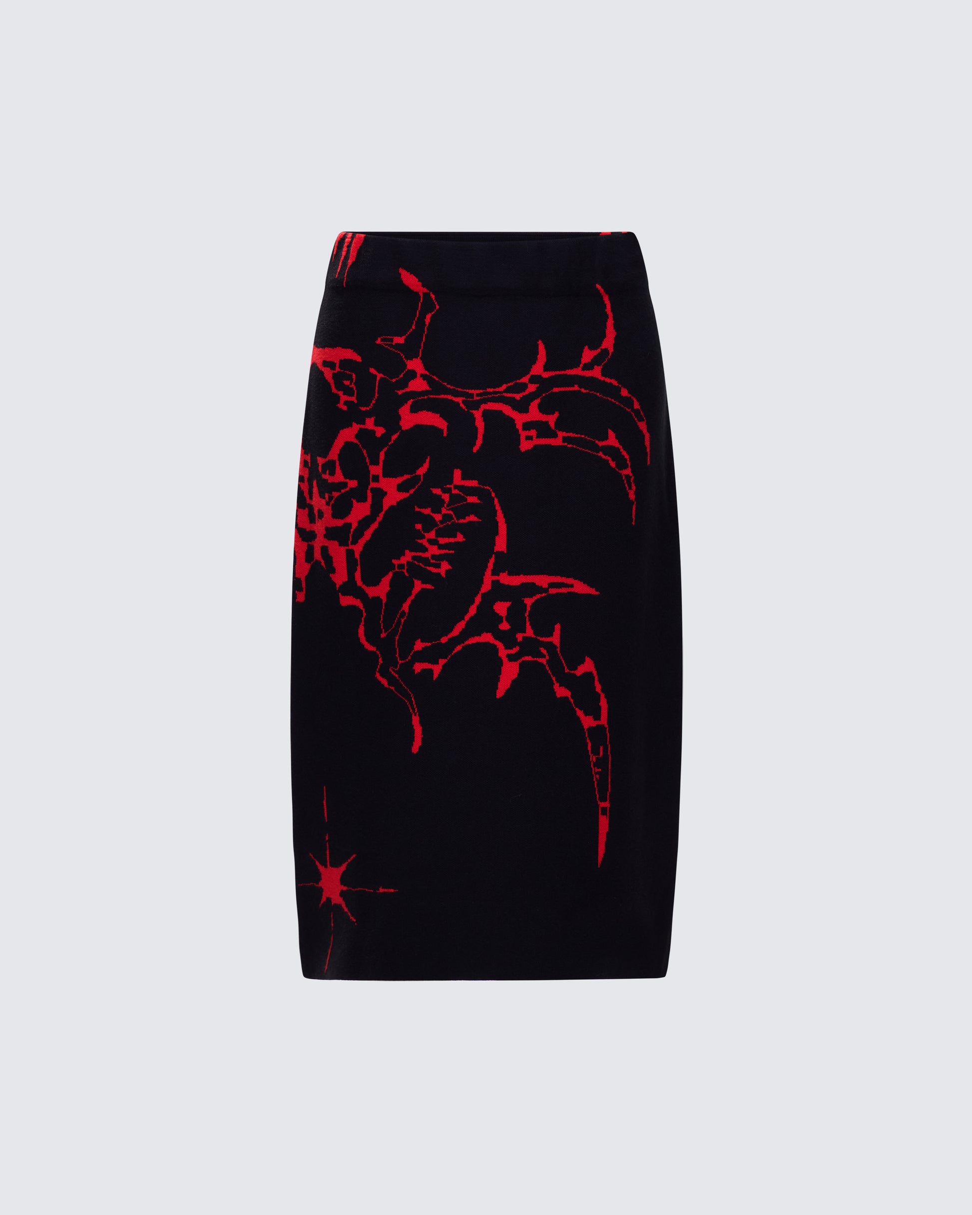 Dena Black Intarsia Knit Midi Skirt product front