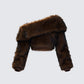 Nadi Brown Faux Fur Off Shoulder Top product front