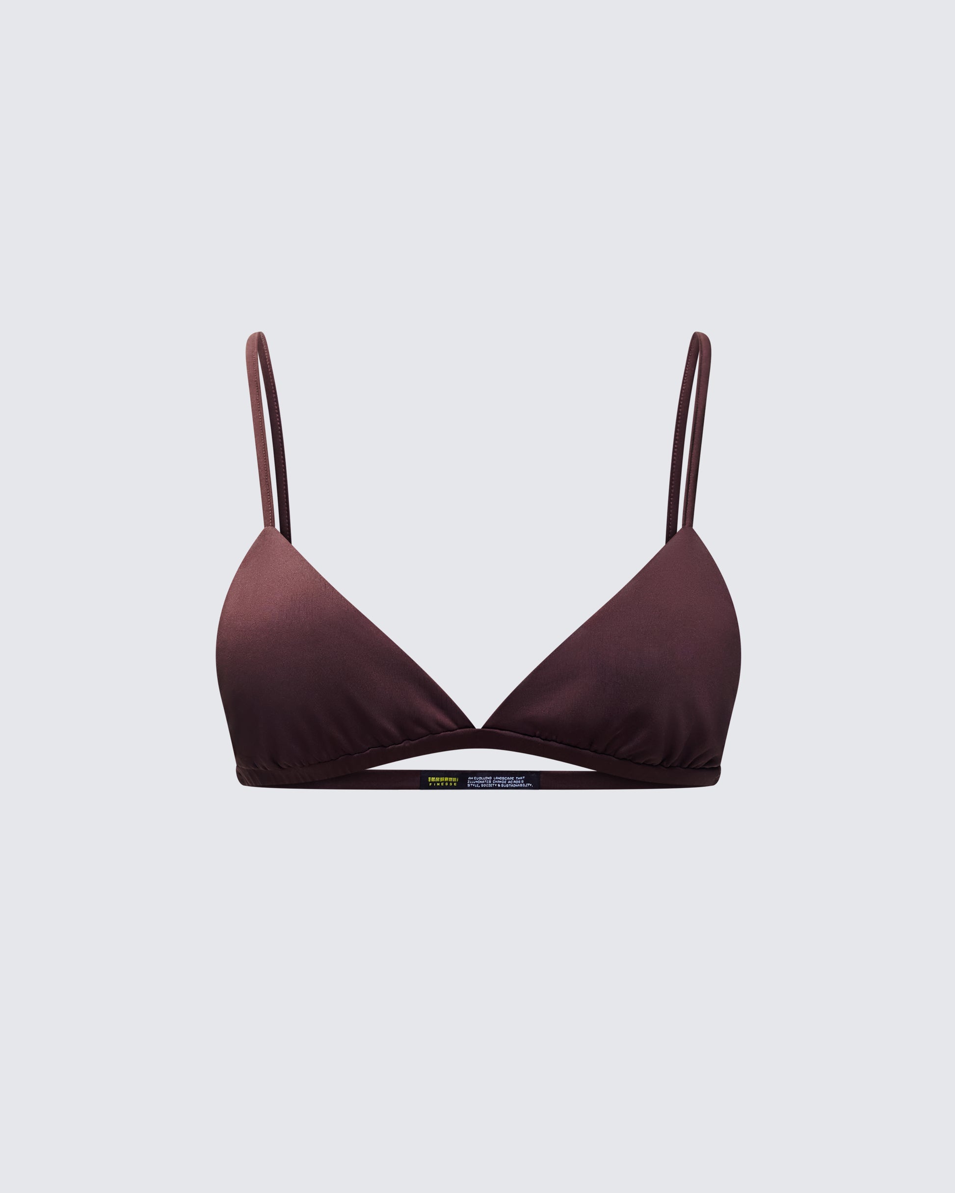 Ewa Brown Triangle Bralette Top 3d product front