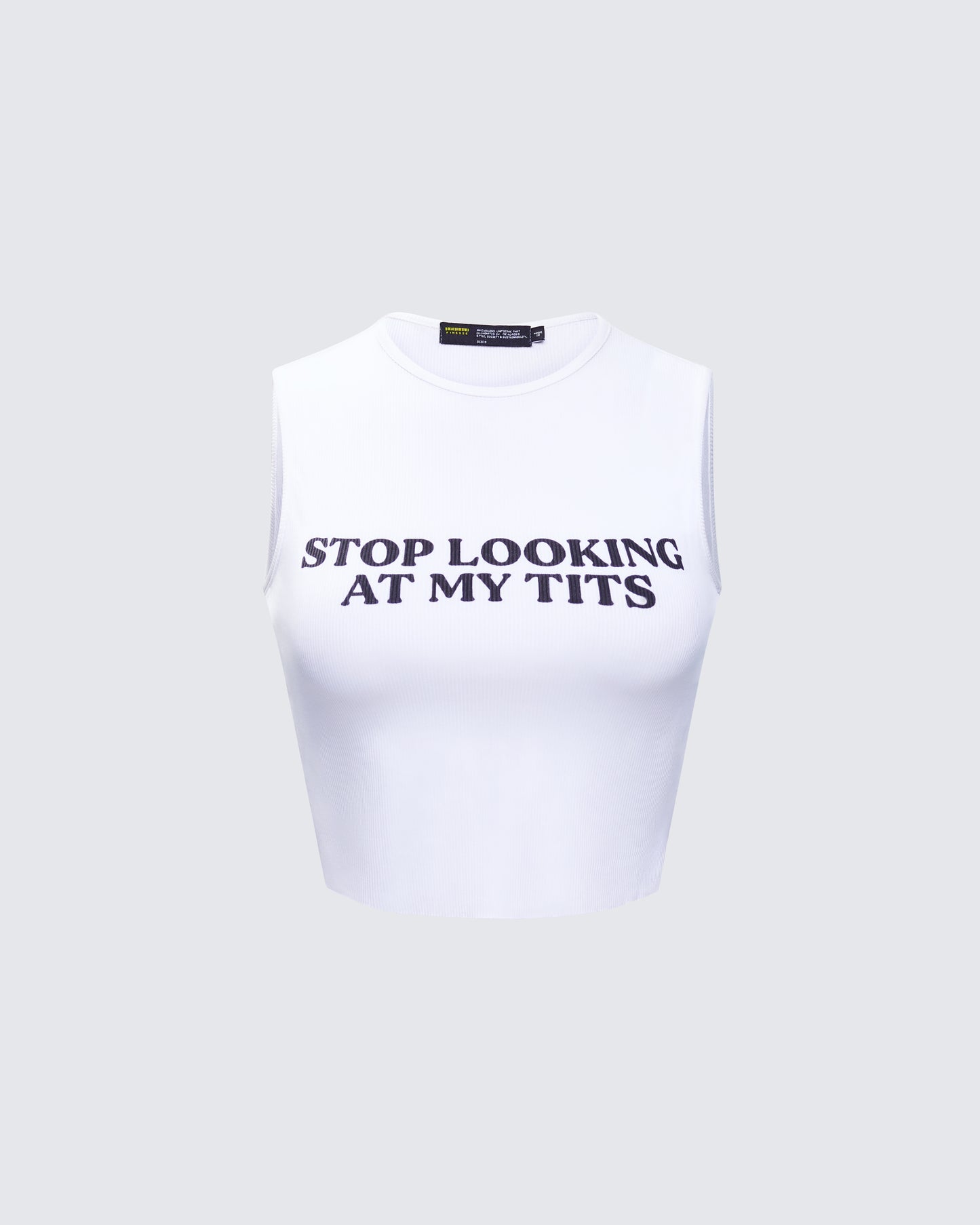 Nicolette White Rib Graphic Top 3d product front