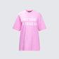 Ula Pink Printed Oversized Tee product front