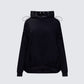 Nerea Black Eyelet Trimmed Toggled Hoodie product front