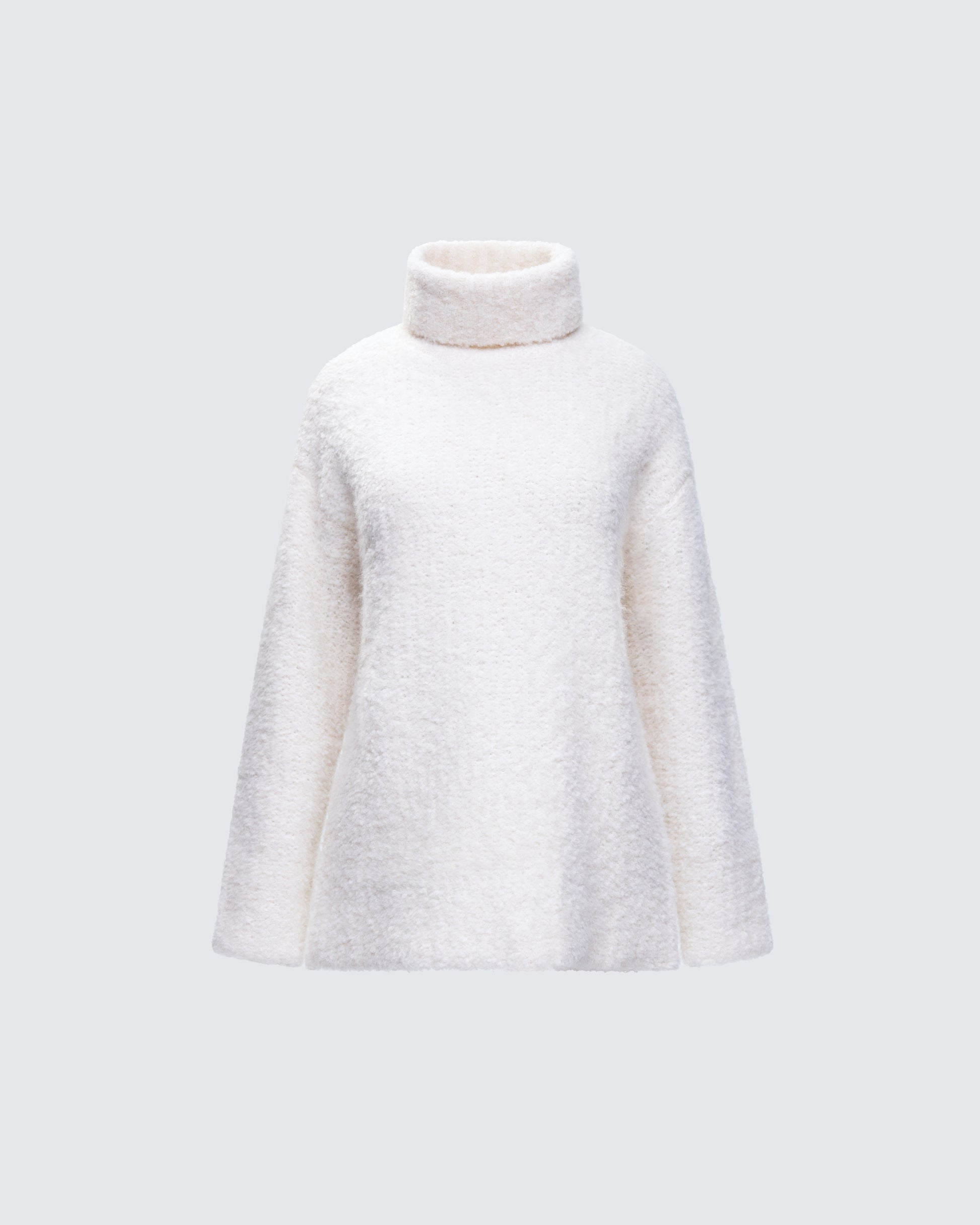 Dorinda Cream Oversized Turtleneck Sweater product front