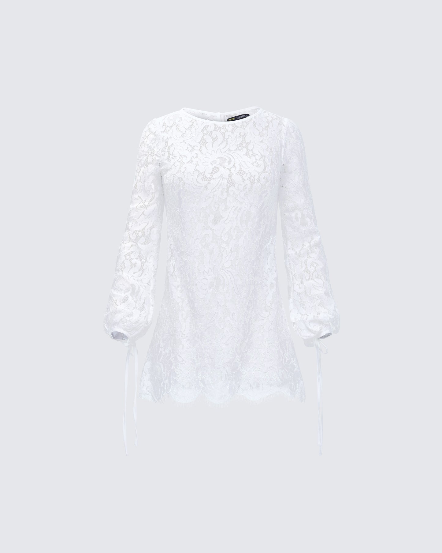 Rosetta Cream Lace Scalloped Mini Dress product front