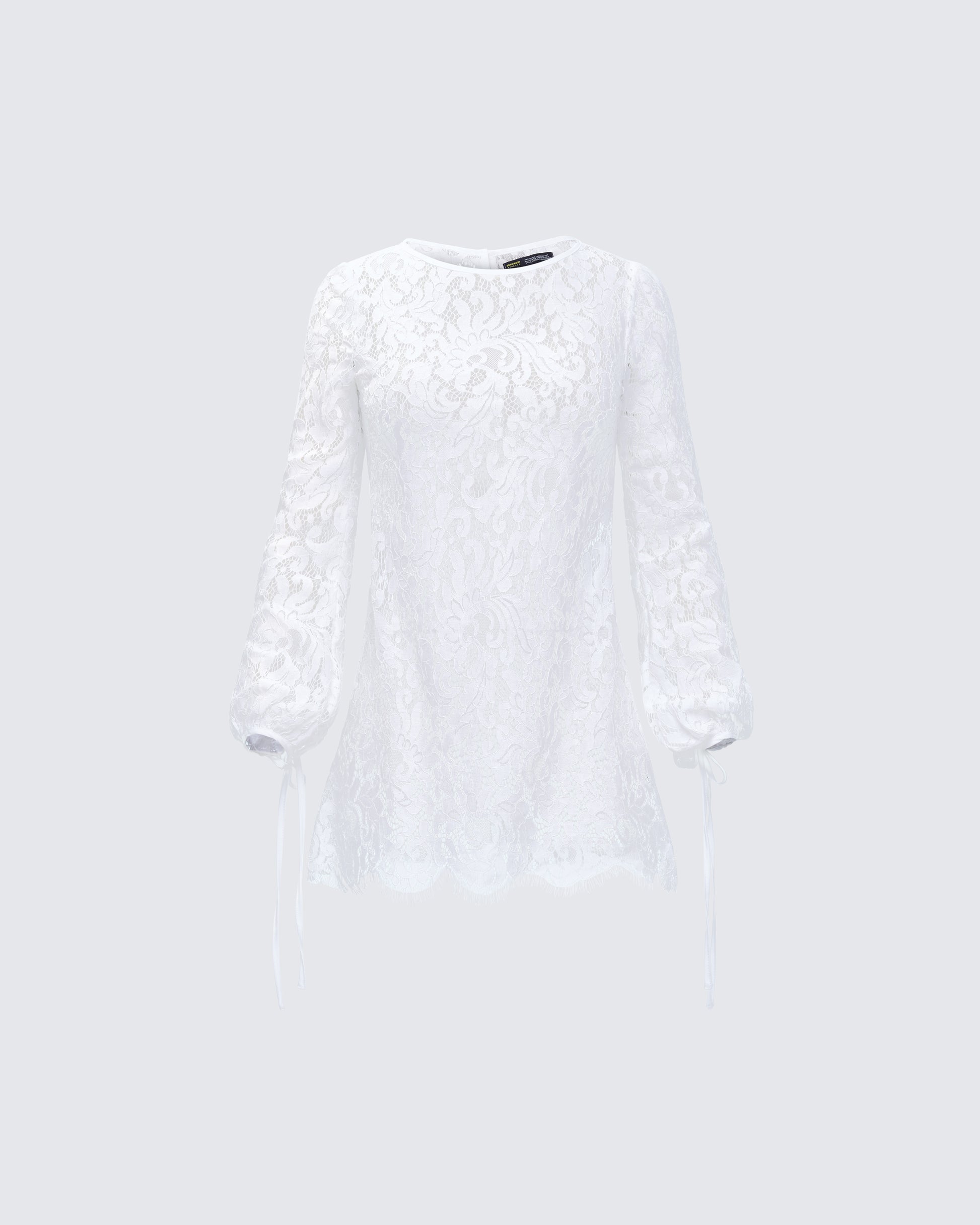 Rosetta Cream Lace Scalloped Mini Dress product front
