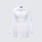 Amara Ivory Mini Shirt Dress 3d product front