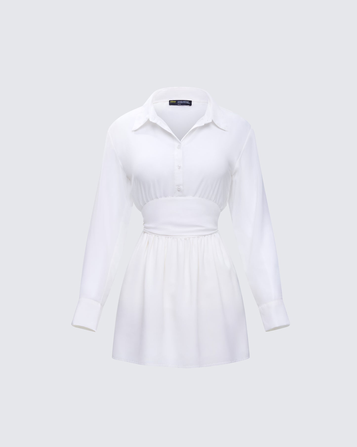 Amara Ivory Mini Shirt Dress 3d product front