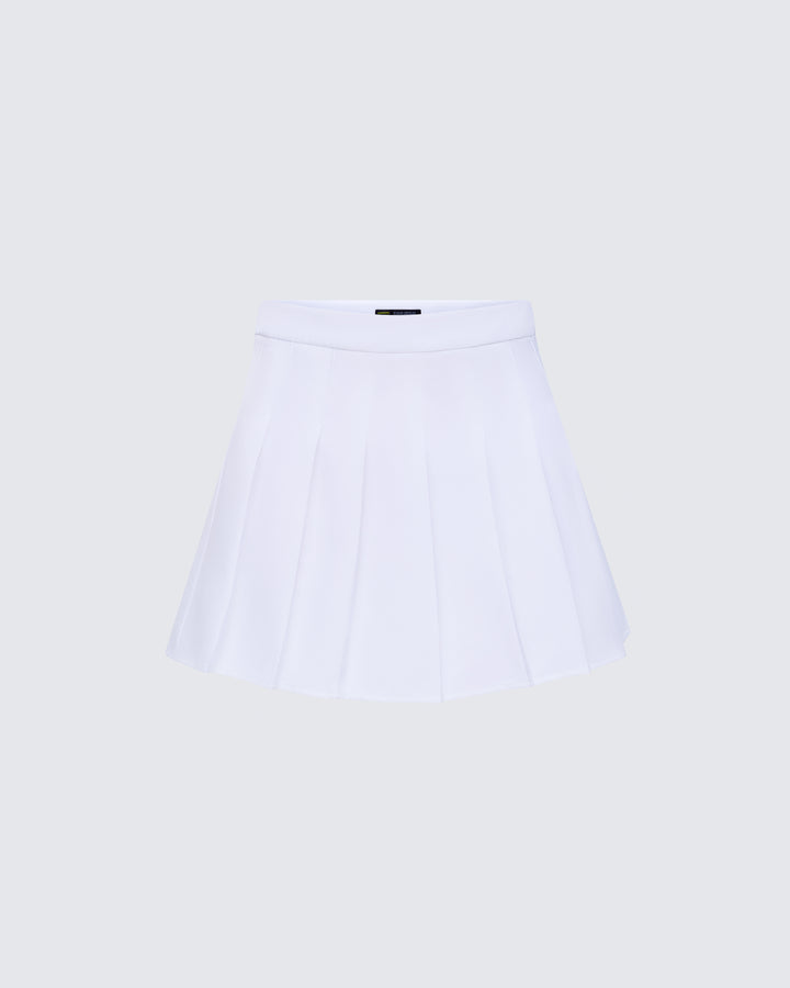 Bella White Pleated Tennis Skirt