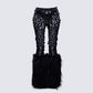 Zumi Black Fishnet Sequin Pants