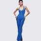 Ali Blue Denim Heart Cut Jumpsuit