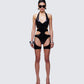 Vivian Black Cut Away Playsuit model front