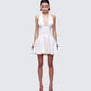 Sunniva White Corset Mini Dress model front
