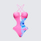 Murina Pink Flower Cutout Swimsuit