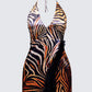 Ursula Orange Printed Wrap Maxi Dress