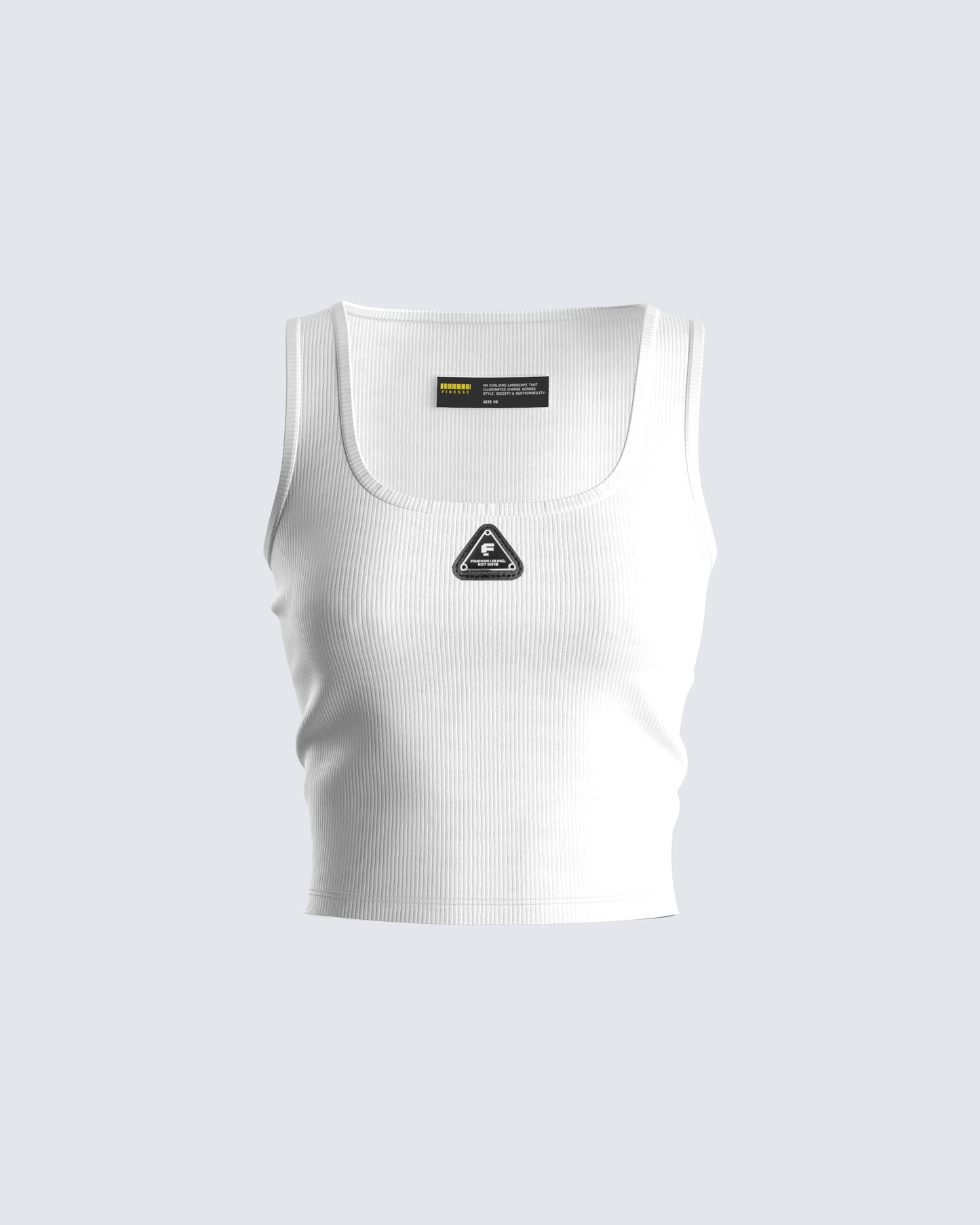 Ezra White Logo Tank Top 3d product front