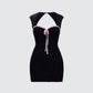 Floriana Black Lace Trim Rib Mini Dress product front