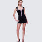 Floriana Black Lace Trim Rib Mini Dress