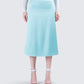 Florie Aqua Satin Midi Skirt