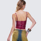 Francine Burgundy Vegan Leather Top