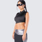 Freya Black Turtleneck Crop Top