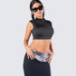 Freya Black Turtleneck Crop Top