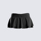 Freya Black Shirred Mini Skirt product front