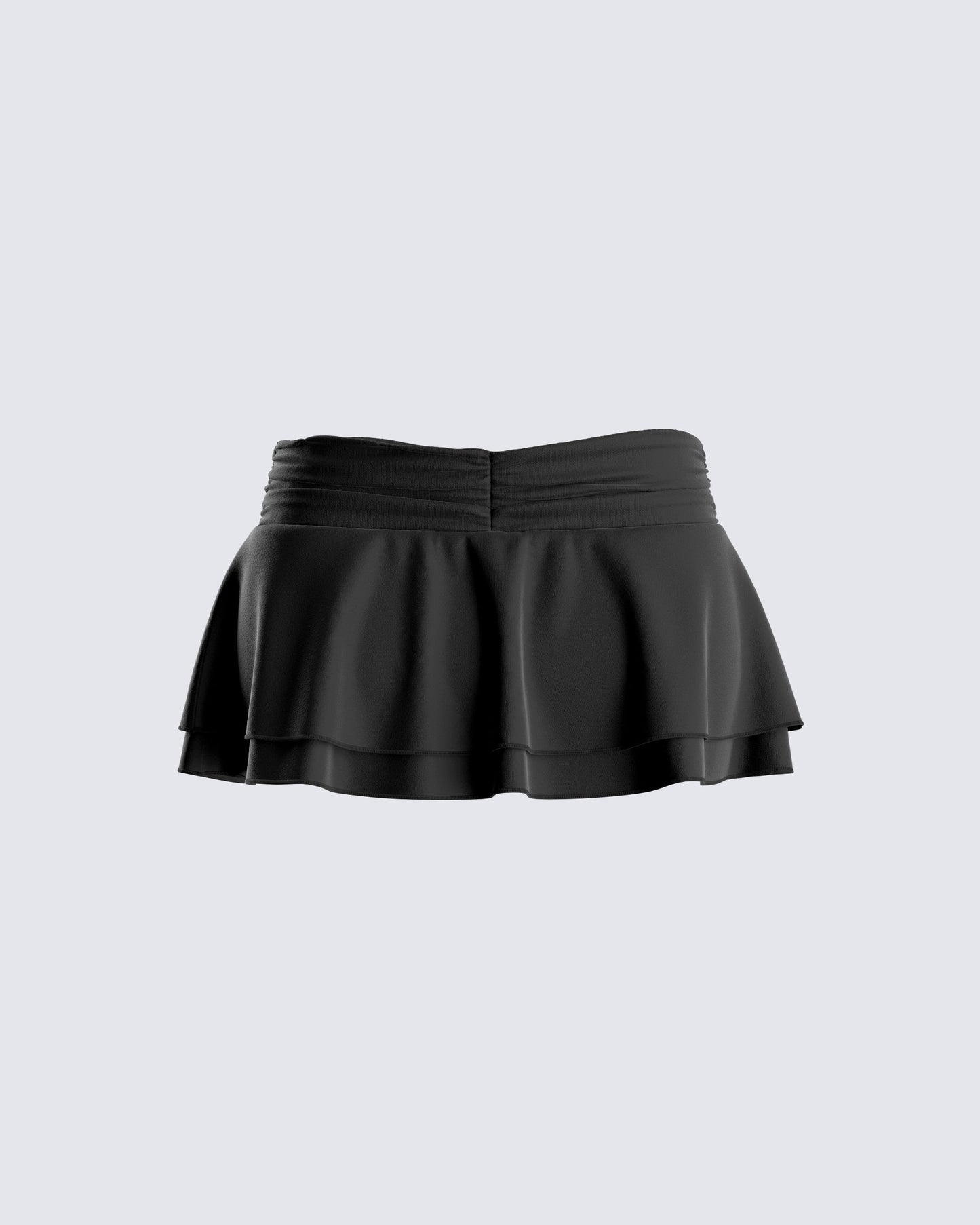 Freya Black Shirred Mini Skirt product front
