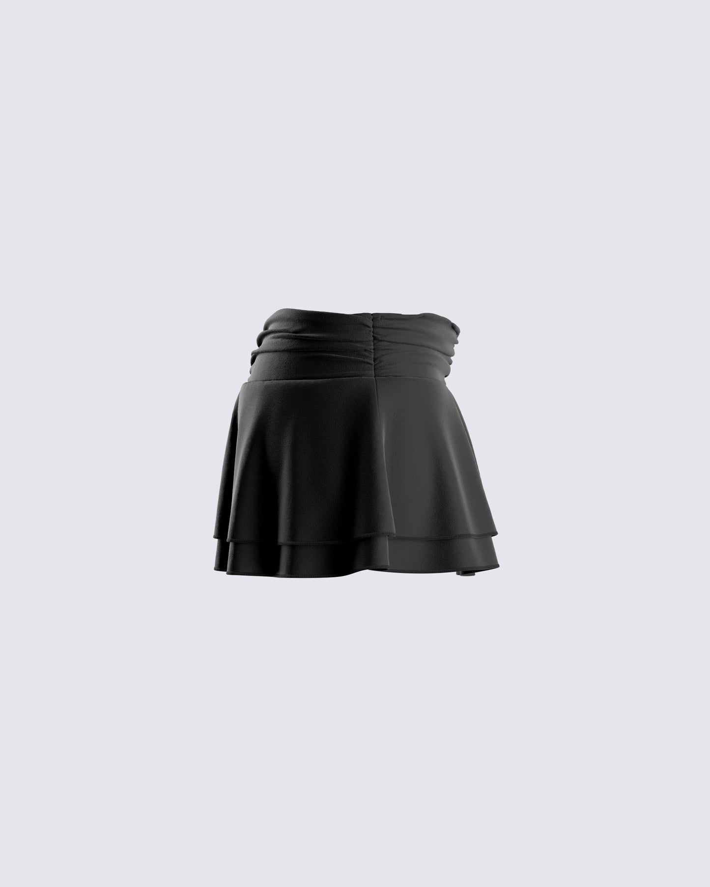Freya Black Shirred Mini Skirt