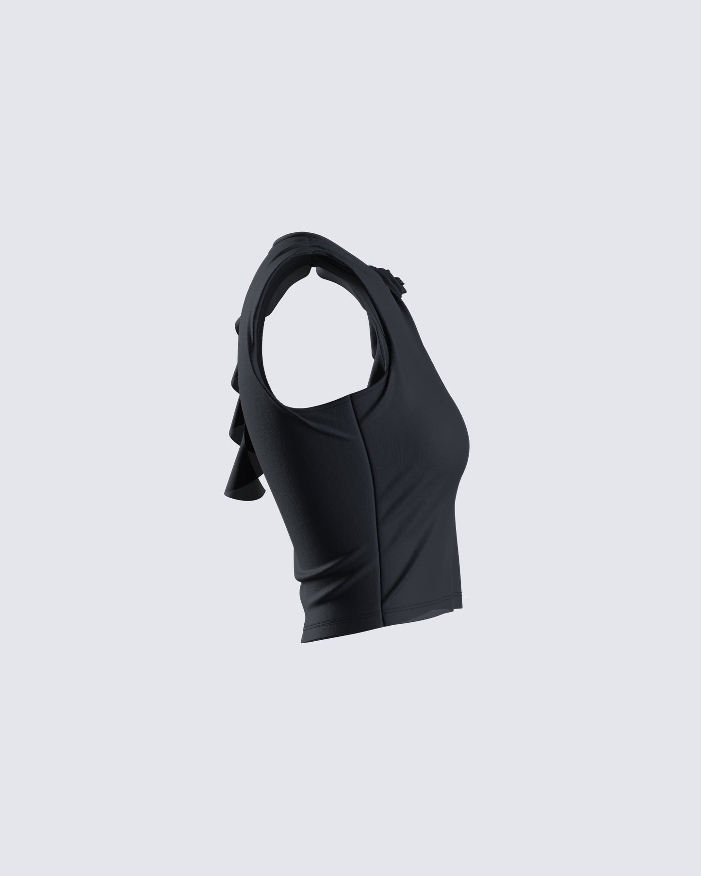 Veeti Black Jersey Crop Top