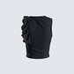 Veeti Black Jersey Crop Top