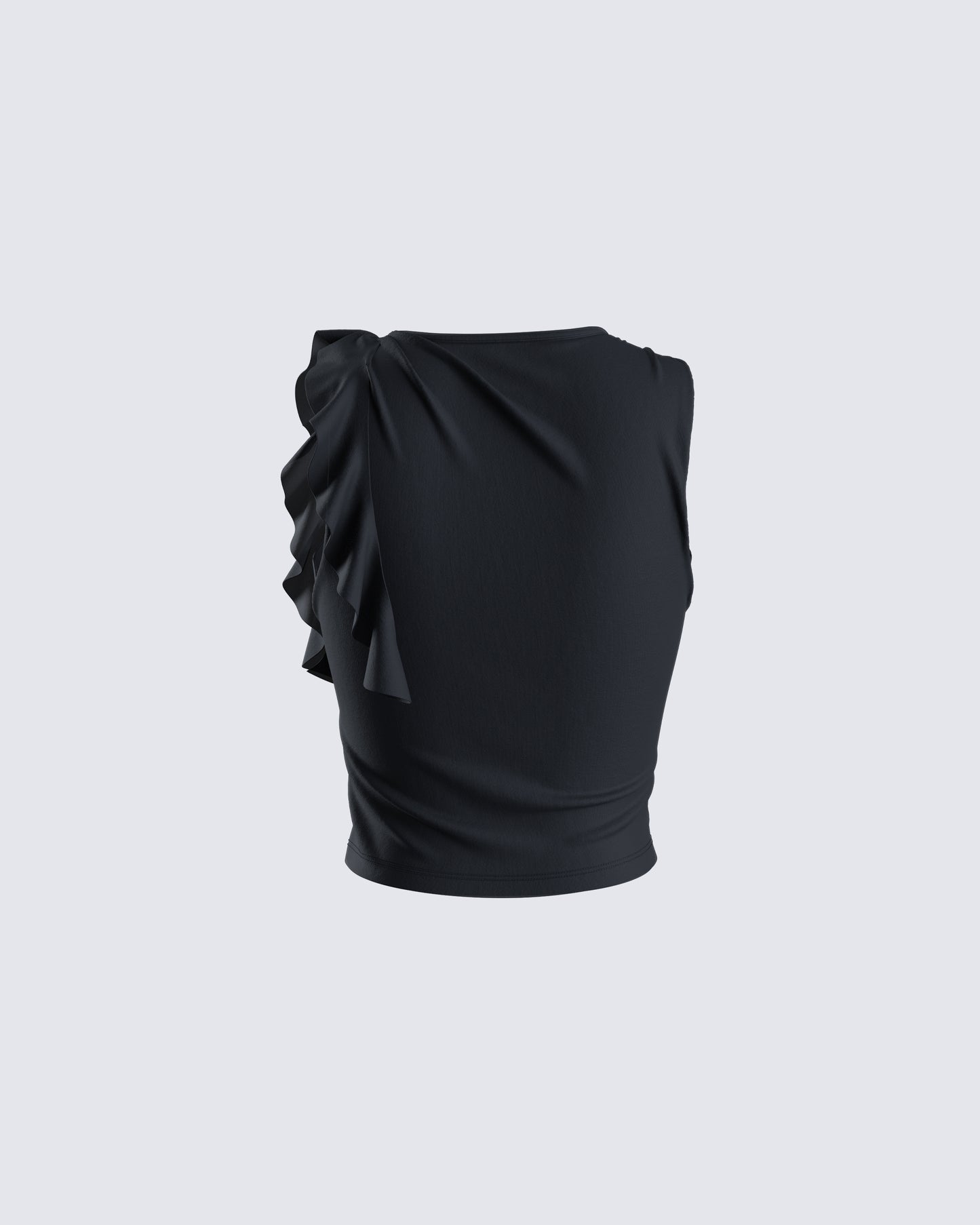 Veeti Black Jersey Crop Top