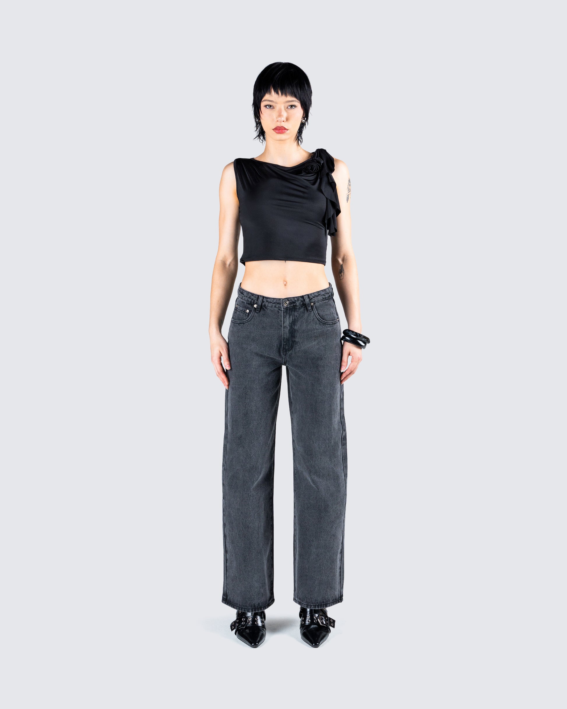 Frieda Denim Set model front