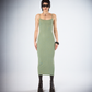 Christa Sage Rib Midi Dress model front