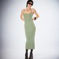 Christa Sage Rib Midi Dress