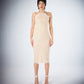 Tyra Ivory Lace Halter Midi Dress model front